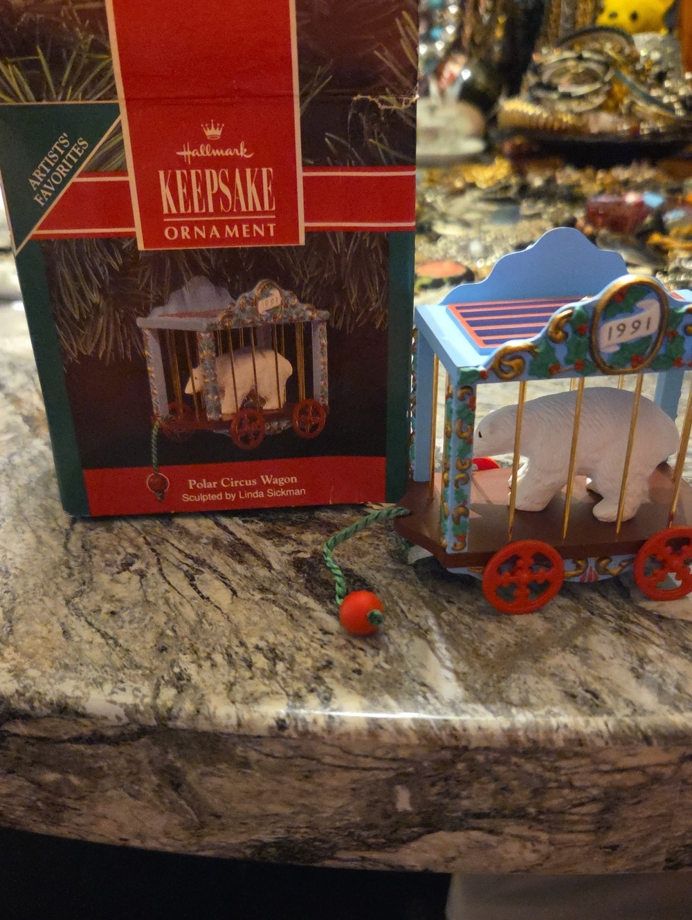 Hallmark Keepsake Polar Circus Wagon Ornament - Blue, Red & Gold Accents
